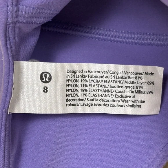NWT LULULEMON Align V-Neck Bra Size 8 A/B Dark Lavender Purple Workout Gym Sport - Picture 6 of 8